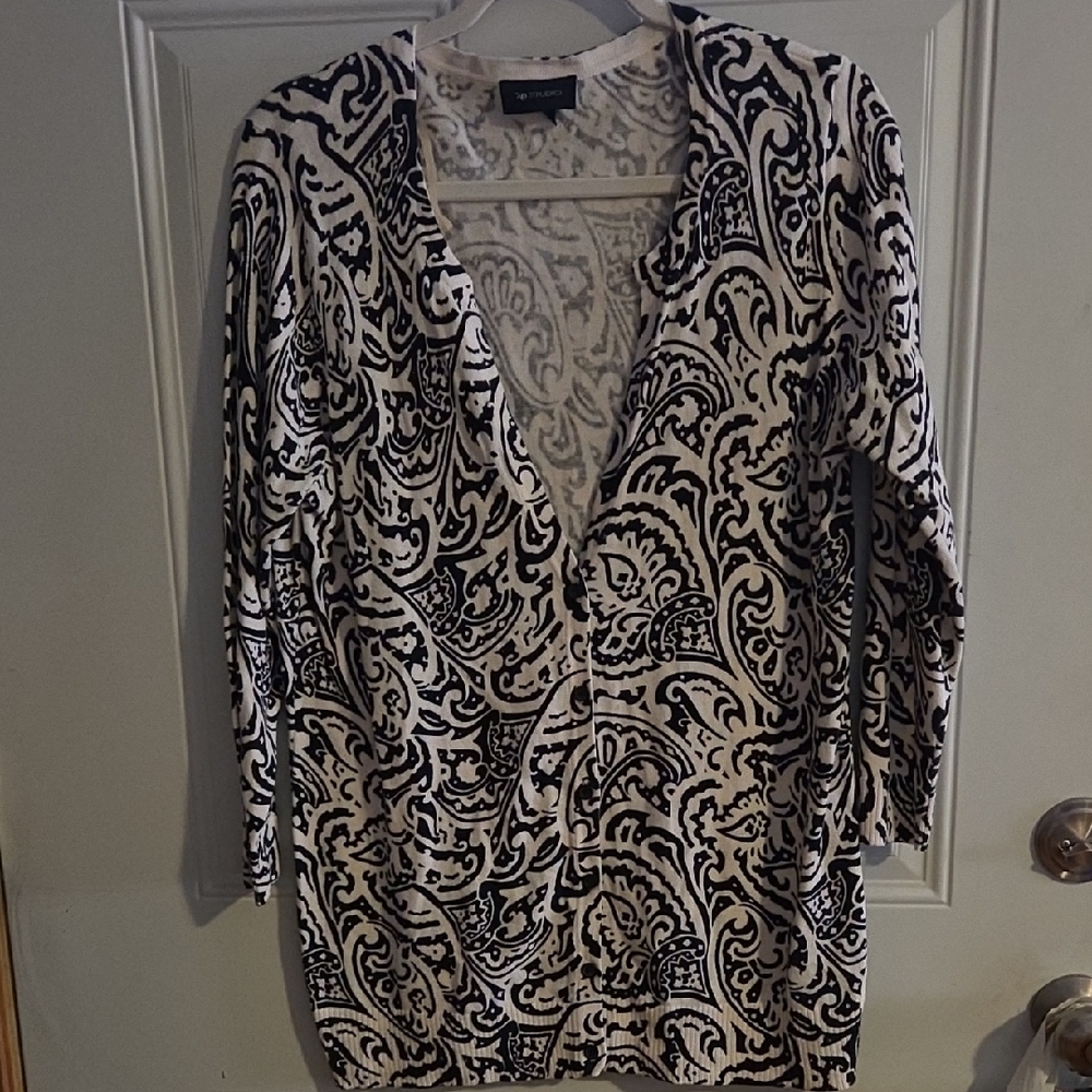 AB Studio Monochrome Paisley Knit